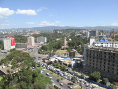 To the right of Meskel Square, one can see the beginning of Bole Road ( pronounced " Bolé " ).