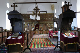 The interior of a church in a typical Bulgarian village