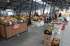 The morning market in the village of Teteven, Bulgaria